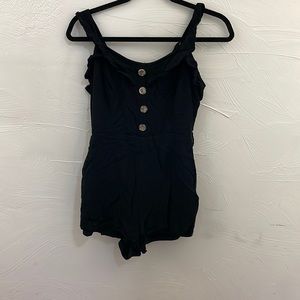 She + Sky Black Romper with Back Zipper